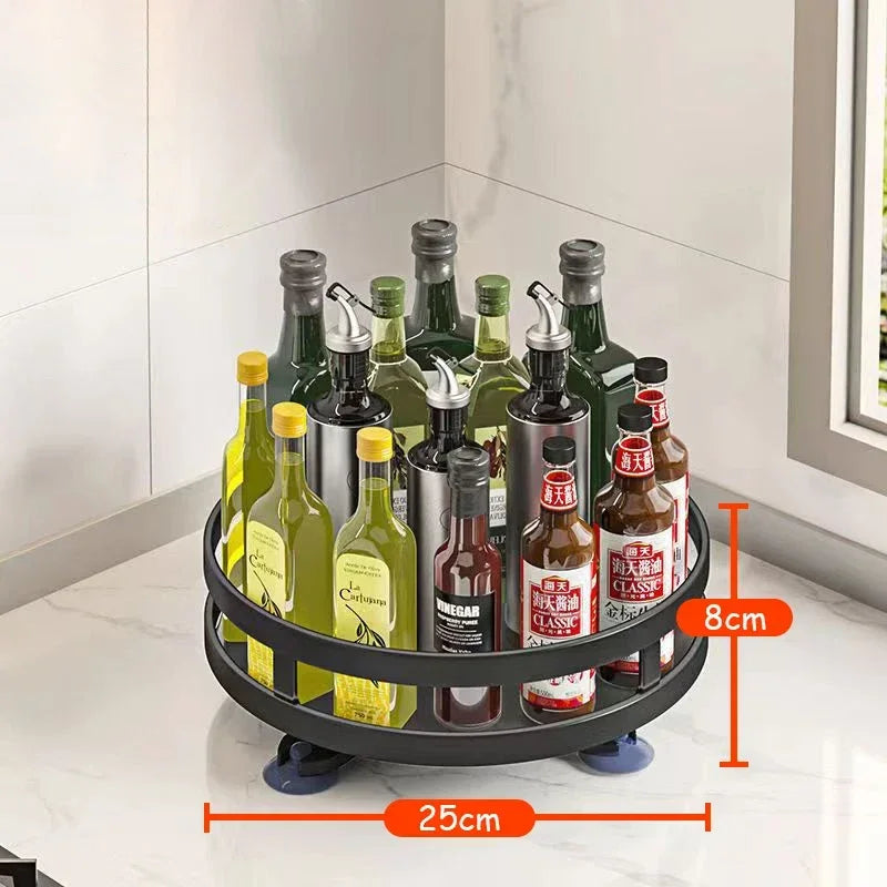 Rotating Kitchen Organizer Tray – 360° Spice & Pantry Storage Solution