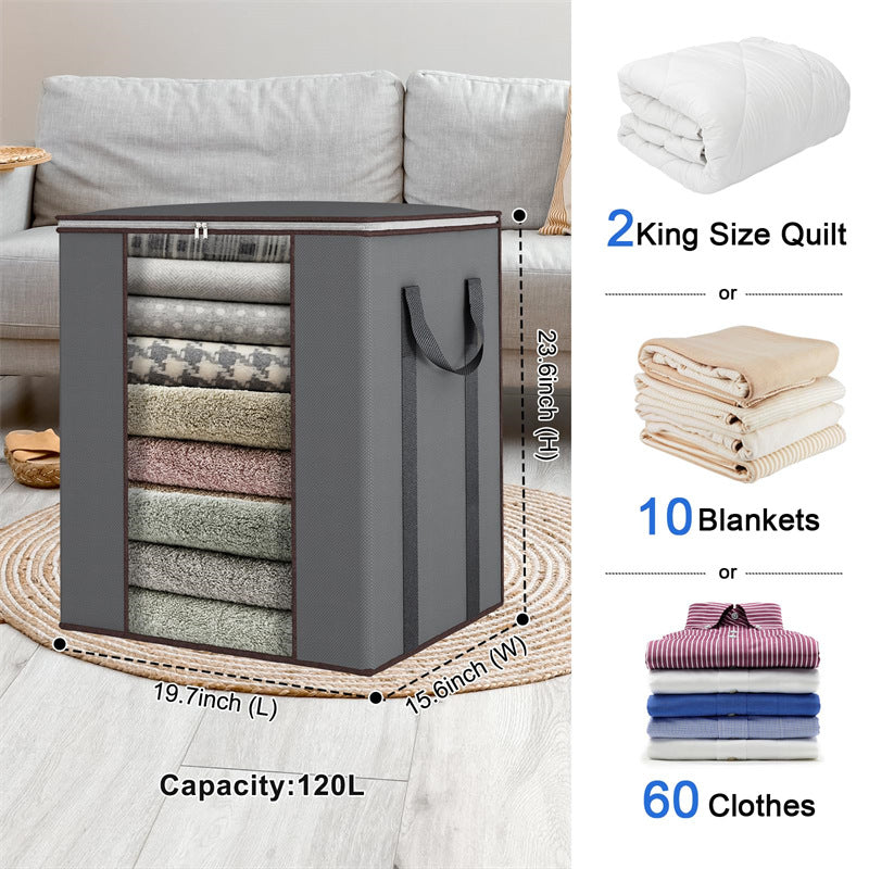 4-Pack Large Capacity Storage Bags – Heavy Duty Moving & Closet Organizer