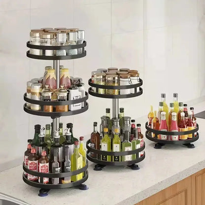 Rotating Kitchen Organizer Tray – 360° Spice & Pantry Storage Solution