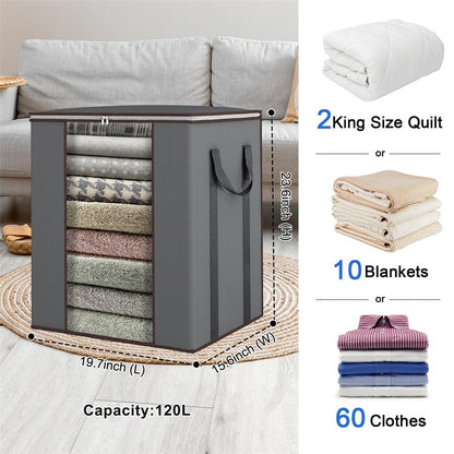 4-Pack Large Capacity Storage Bags – Heavy Duty Moving & Closet Organizer