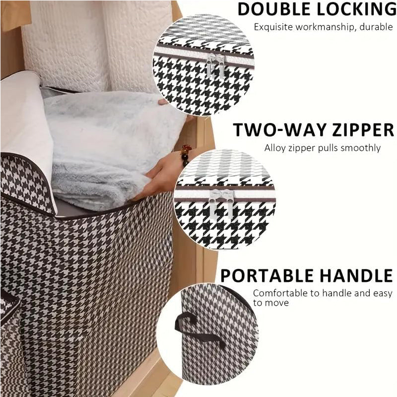 3-Piece Foldable Storage Bag Set – Large Capacity Organizer with Zipper & Handles.