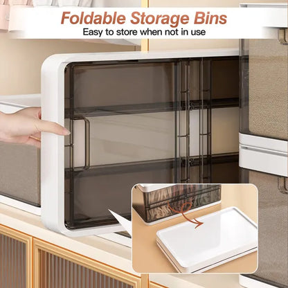 Foldable & Stackable Storage Bins (3-Pack) – Space-Saving Organizer with Lids & Dividers.