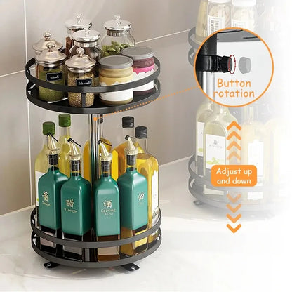 Rotating Kitchen Organizer Tray – 360° Spice & Pantry Storage Solution