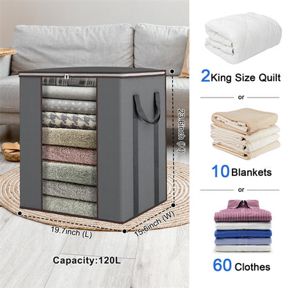 4-Pack Large Capacity Storage Bags – Heavy Duty Moving & Closet Organizer